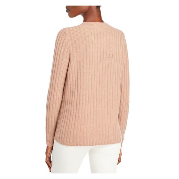 Designer Brand Womens Brown Ribbed Long Sleeve Crew Neck Sweater S - Picture 2 of 2